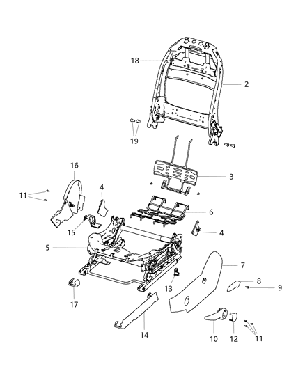 2014 Dodge Dart ADJUSTER-Seat Diagram for 68229573AA