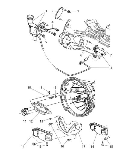 2003 Dodge Ram 1500 Controls, Hydraulic Clutch Diagram