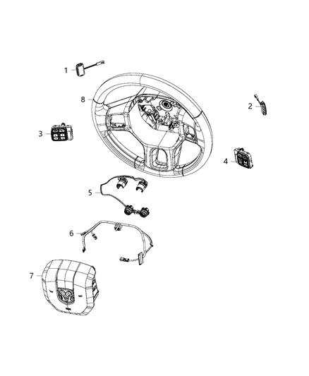 2018 Ram 1500 Switches, Steering Wheel Diagram