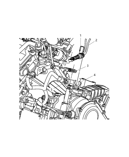 2014 Dodge Journey Gearshift Lever , Cable And Bracket Diagram 1