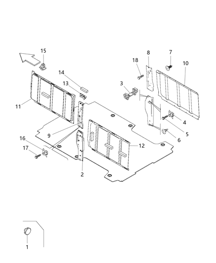 2018 Ram ProMaster 3500 Upper Cargo Trim Covers Diagram 3