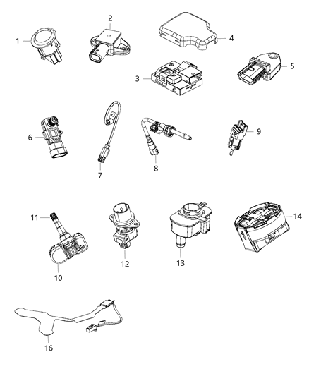 2017 Ram 1500 Sensors - Body Diagram