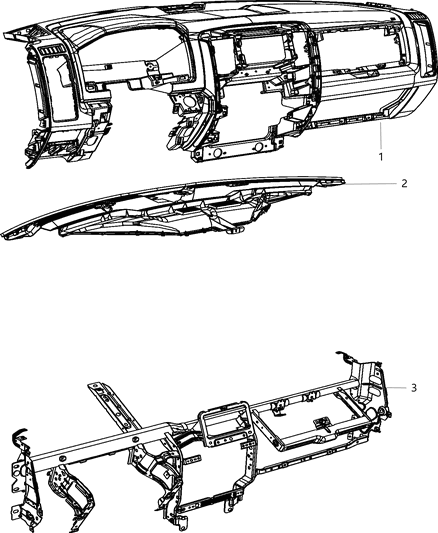 2015 Ram 3500 Instrument Panel & Structure Diagram