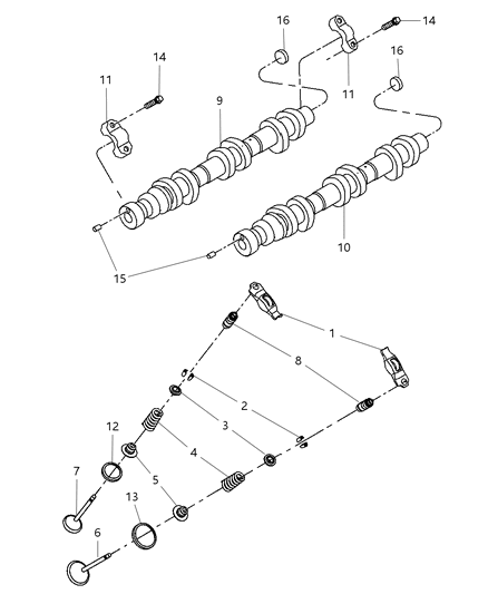 2008 Jeep Grand Cherokee Camshaft & Valvetrain Diagram 2