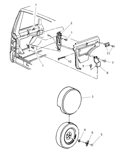 1998 Jeep Cherokee Spare Wheel Diagram 1