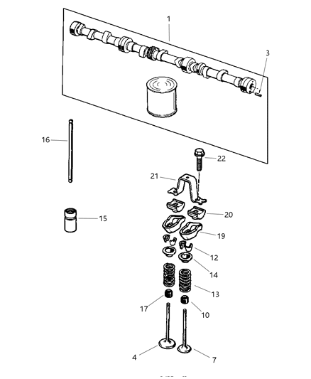 1999 Jeep Wrangler Camshaft & Valves Diagram 2