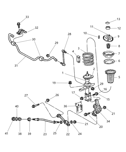 2002 Chrysler 300M DAMPER-STRUT Diagram for 4895561AA