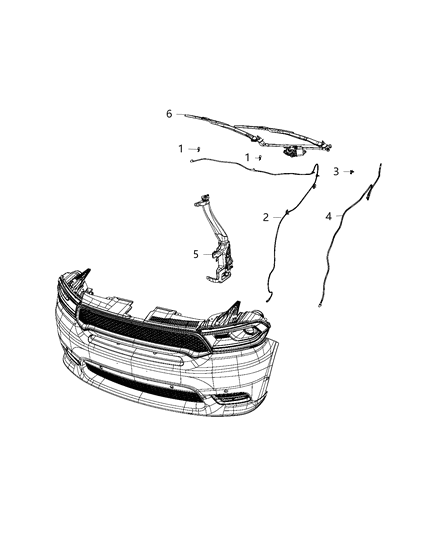 2019 Dodge Durango Hoses, Front Washers & Supply Diagram