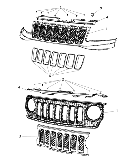 2012 Jeep Compass Grille Diagram