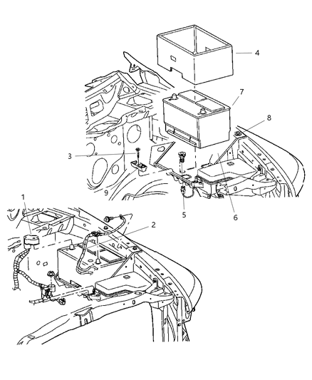 2006 Dodge Ram 3500 Battery Tray & Wiring Diagram