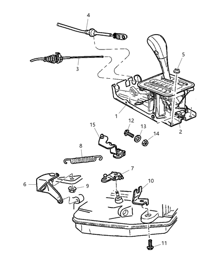 1999 Jeep Grand Cherokee Gearshift Controls Diagram 1