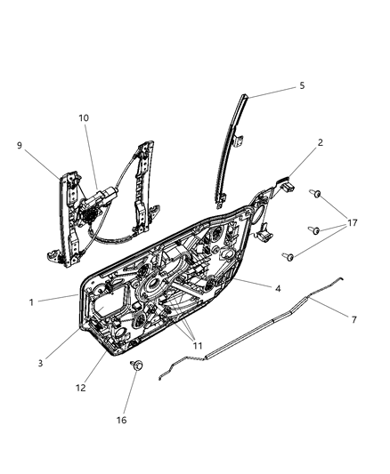 2014 Chrysler Town & Country Sliding Door Regulator Diagram