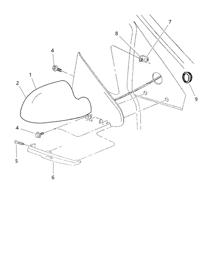 2000 Chrysler Grand Voyager Mirror, Exterior Diagram