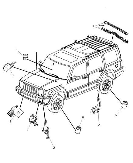 2008 Jeep Commander Sensors Body Diagram