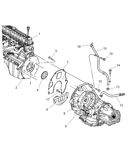 2004 Jeep Wrangler Mounting, Transmission Diagram 2