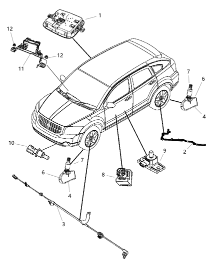 2007 Dodge Caliber Sensors - Body Diagram