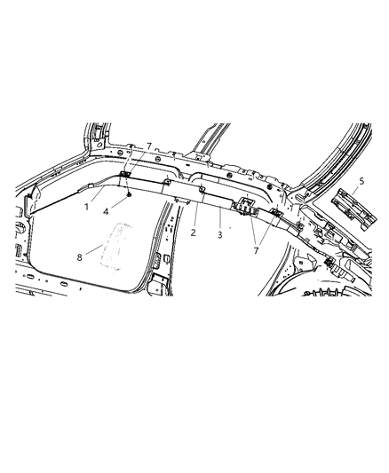 2008 Dodge Magnum Side Curtain Air Bag Diagram for 4787515AL