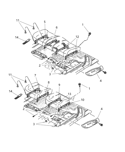 2009 Dodge Dakota ADJUSTER-Manual Seat Diagram for 68021297AA