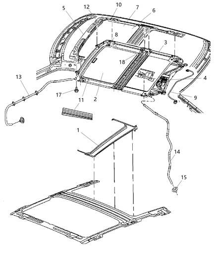 2008 Dodge Charger Motor-SUNROOF Diagram for 5137557AF