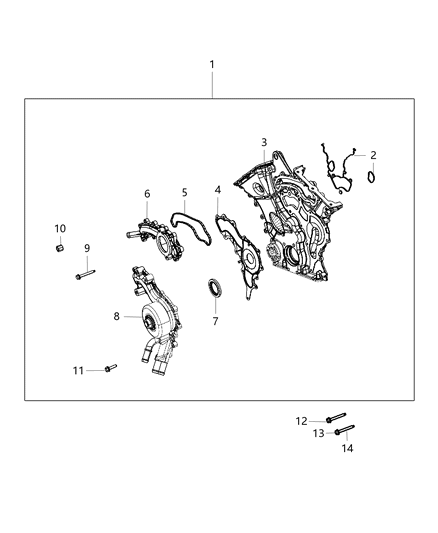 2017 Ram ProMaster 1500 Engine Water Pump Diagram for 5184498AK