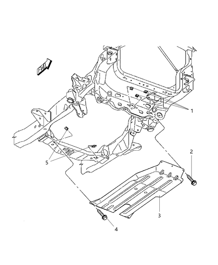 2004 Dodge Dakota Skid Plate, Front Axle Diagram