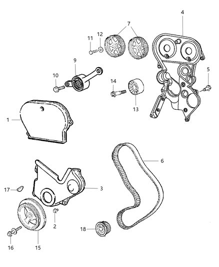 2005 Dodge Stratus Timing Belt / Chain & Cover Diagram 3