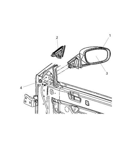 2018 Dodge Charger Outside Rear-View Mirror Right Diagram for 1NJ06RY4AL