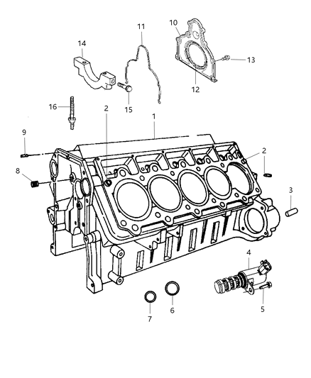 2008 Dodge Viper Valve-Oil Exhaust Diagram for 5037796AA