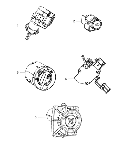 2015 Dodge Dart Switches - Instrument Panel Diagram