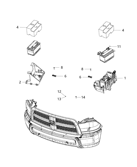 2019 Ram 2500 Tray-Battery Diagram for 68350658AC