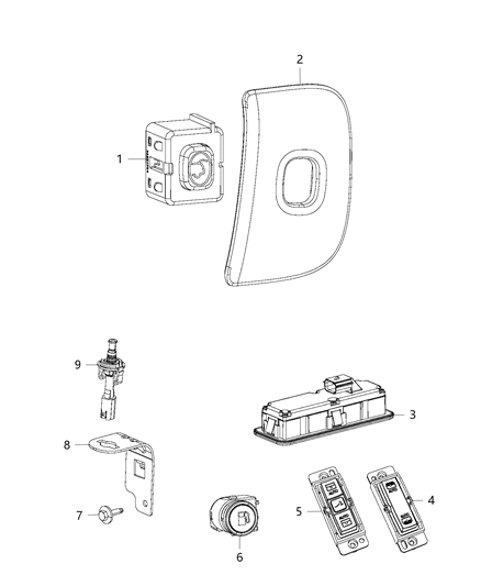 2016 Jeep Cherokee Switches - Body Diagram