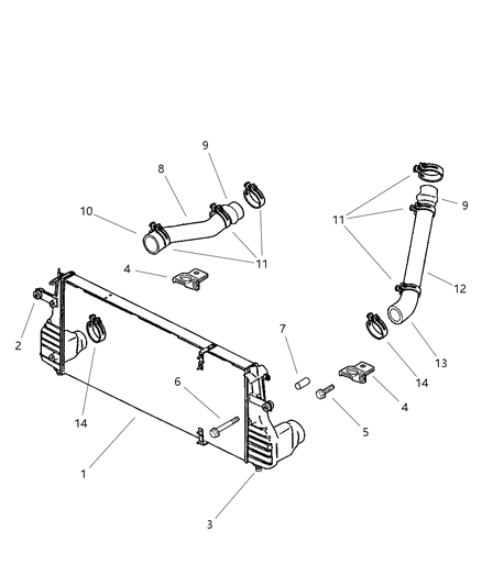 1998 Dodge Ram 2500 Quad & Club Cab Charge Air Cooler System Diagram 2
