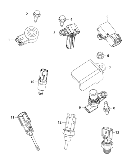 2019 Jeep Compass Sensors, Engine Compartment Diagram 4