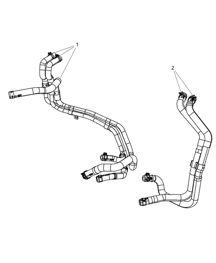 2011 Jeep Liberty Hose-Heater Supply And Return Diagram for 55038193AB