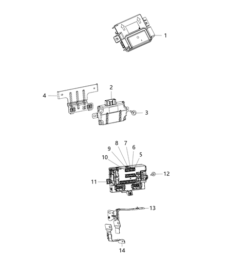 2014 Jeep Cherokee Module-Body Controller Diagram for 68141880AD