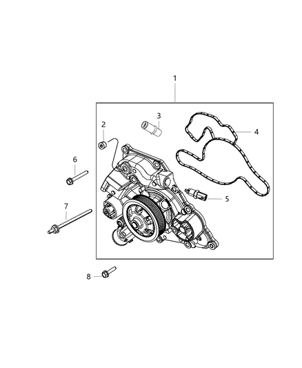 2013 Dodge Durango Water Pump & Related Parts Diagram 2