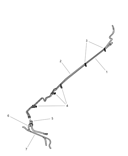 1999 Jeep Wrangler Fuel Lines, Rear Diagram 1