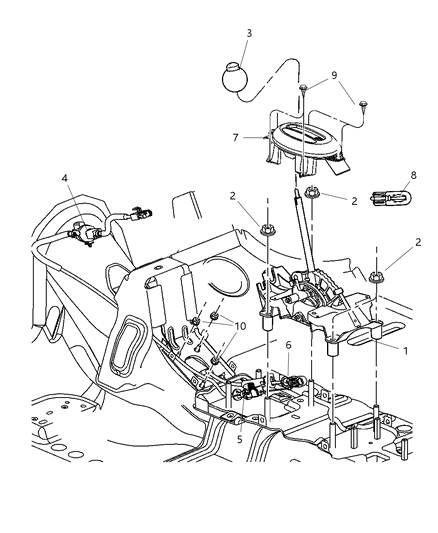 2004 Chrysler PT Cruiser Gearshift Control Diagram