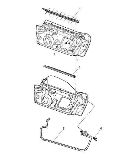 2006 Dodge Viper Door, Front Weatherstrips & Seal Diagram