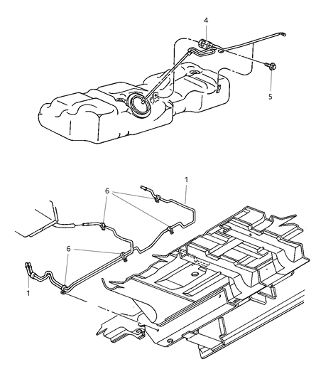 2002 Chrysler Town & Country Fuel Lines & Filter Diagram