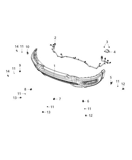 2019 Ram 1500 Wiring-Front FASCIA Diagram for 68294466AC