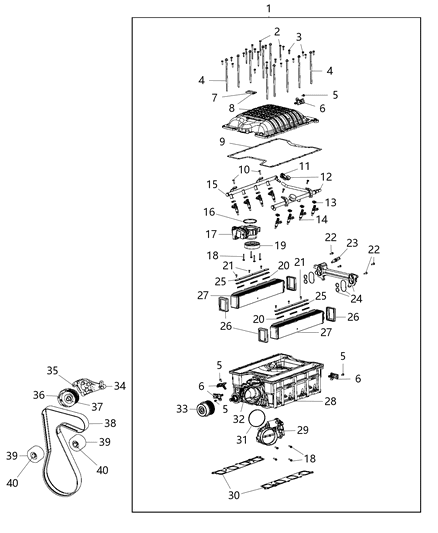 2015 Dodge Charger Nose Kit-SUPERCHARGER Diagram for 68267543AA