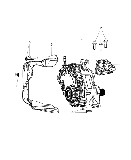 2007 Chrysler Pacifica Power Transfer Unit & Mounting Diagram