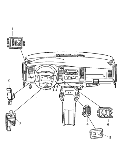 2011 Dodge Dakota Switches Instrument Panel Diagram