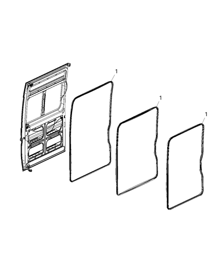 2021 Ram ProMaster 1500 Weatherstrips - Sliding Door Diagram