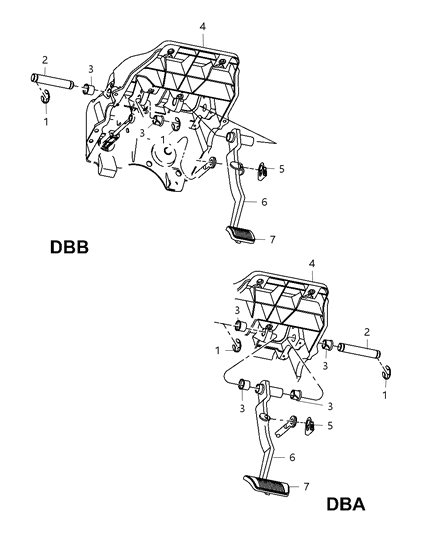 2013 Ram 2500 Pedal, Brake, Standard Diagram