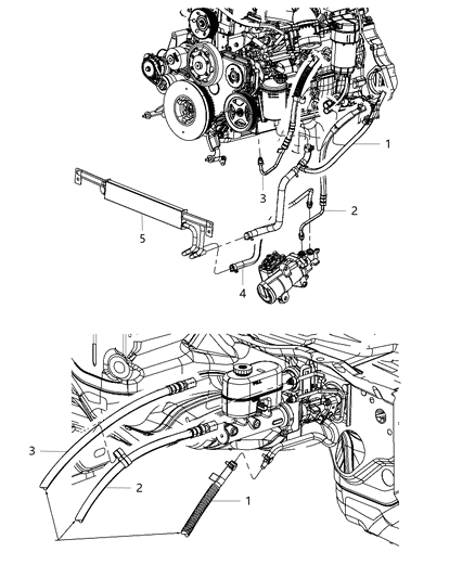 2013 Ram 2500 Hose-Power Steering Pressure Diagram for 5154898AB