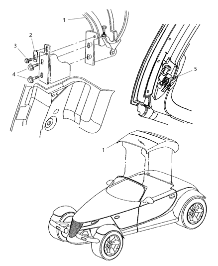 2002 Chrysler Prowler Roof - Folding Top Diagram