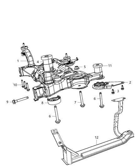 2009 Dodge Journey Crossmember - Front Suspension Diagram