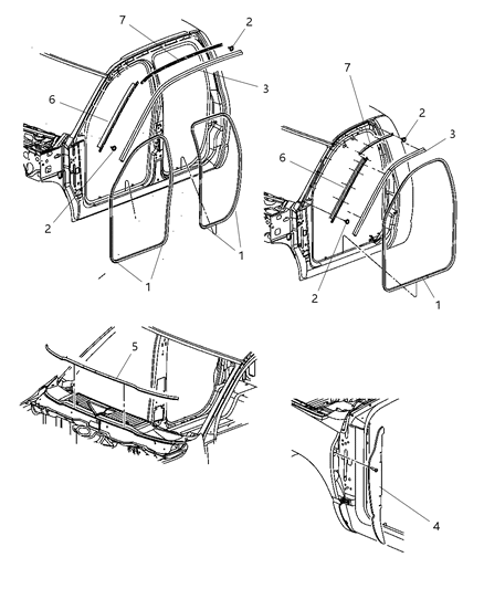 2008 Dodge Ram 4500 Body Weatherstrips & Seals Diagram